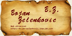 Bojan Zelenković vizit kartica
